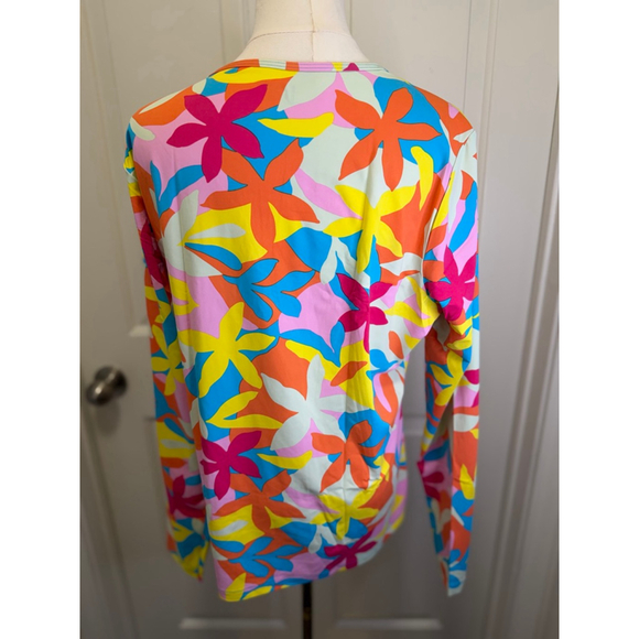 Lands’ End Crewneck Rash Guard Swim Tee L | UPF 50 | Floral | NWT - Picture 4 of 6